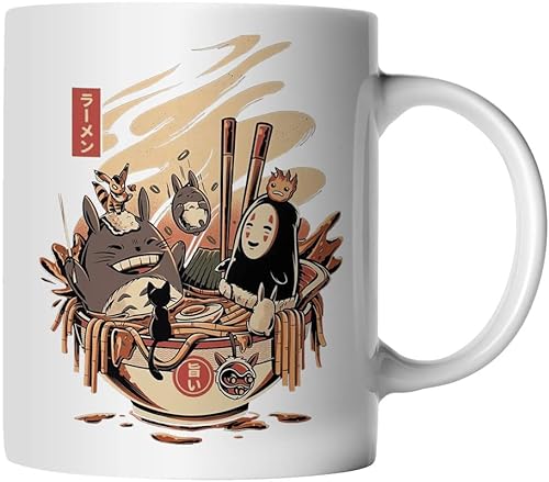 DragonHive Tasse - Studio Ghibli Motiv 7 - beidseitig Bedruckt - Geschenk Idee Kaffeetasse mit Spruch, Keramik 330ml, Tassenfarbe: Weiß von DragonHive