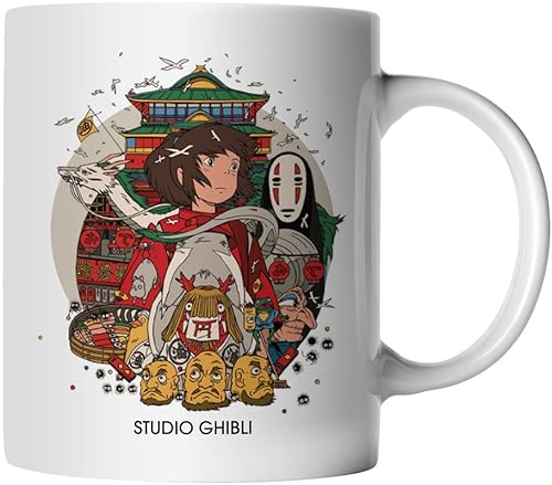 DragonHive Tasse - Studio Ghibli Motiv 8 - beidseitig Bedruckt - Geschenk Idee Kaffeetasse mit Spruch, Keramik 330ml, Tassenfarbe: Weiß von DragonHive