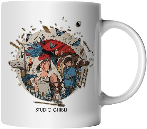 DragonHive Tasse - Studio Ghibli Motiv 9 - beidseitig Bedruckt - Geschenk Idee Kaffeetasse mit Spruch, Keramik 330ml, Tassenfarbe: Weiß von DragonHive