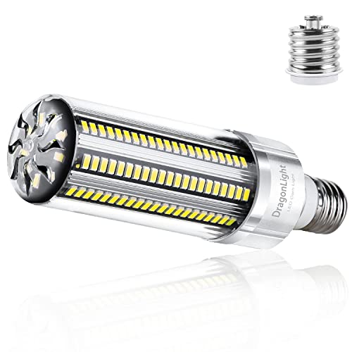 DragonLight 60W Superhelle Mais Licht LED Glühbirne(Ersetzt 400Watt) - E27 Edison LED Lampe mit E40 Adapter - 6000K Kaltweiß 7200Lumen für Großes Gebiet Beleuchtung - Garage Halle Lager Werkstatt von DragonLight