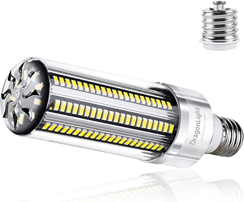 DragonLight 50W Superhelle Mais Licht LED Glühbirne(Ersetzt 350Watt) - E27 Edison LED Lampe mit E40 Adapter - 6000K Kaltweiß 6000Lumen für Großes Gebiet Beleuchtung - Garage Halle Lager Werkstatt von DragonLight