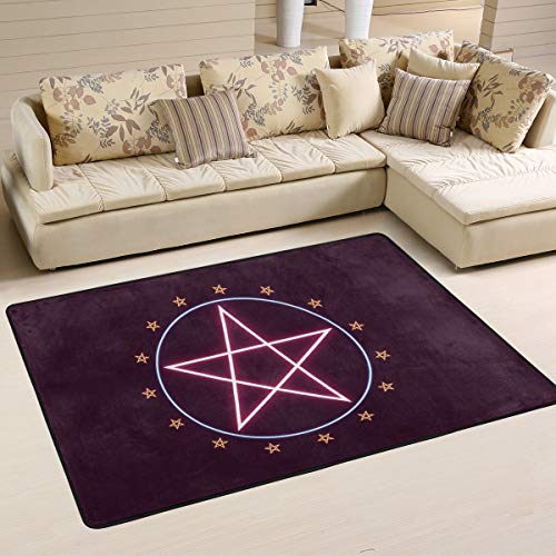 DragonSwordlinsu Coosun Teppich mit Pentagramm-Motiv, rutschfest, für Wohnzimmer, Schlafzimmer, 91 x 60,9 cm von DragonSwordlinsu