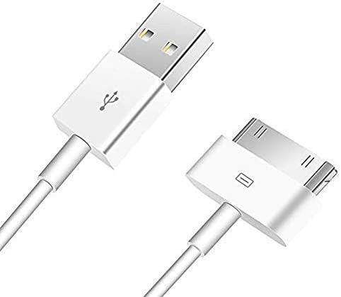 USB-Ladekabel kompatibel mit Apple iPhone 4 / 4S / 3G / 3GS / Apple iPad 1. / 2. / 3. / iPod 5. Generation/Classic Nano 1. / 2. / 3. / 5. / 6. Generation, 30-polig, Weiß, 5 Stück von DragonTrading