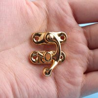 6Sets Gold Kleine Haspen - Box Lock Fangen Riegel Eisen Schnalle Lineal Verschluss Schloss Machen Diy Zubehör von DragonTradition