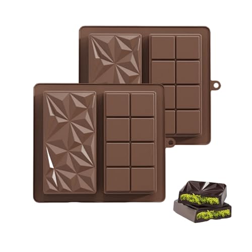 2 Stück Silikonform Schokoladenform Silikon Tief Silikon Tief Schokoladentafel Form 2 In 1 Silikonform Schokoladentafel Tiefe Schokoladenform Für Schokolade Praline Süßigkeiten von DragonX2