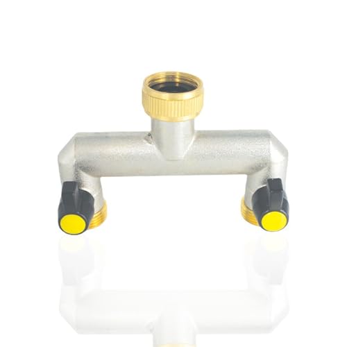 2-Wege Wasserhahn Wasserverteiler Wasseranschluss Verteiler Verteiler Wasser 3/4 Zoll Messing Wasseranschluss Verteile Kugelhahn Zum Einstellen Und Absperren Des Wasserflusses von DragonX2