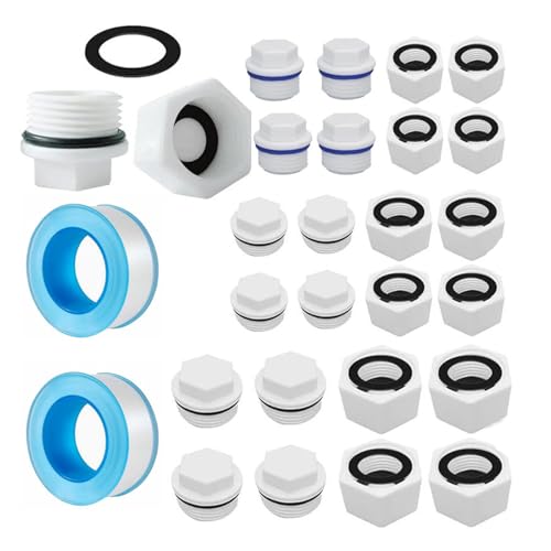 26pcs Blindstopfen Wasserleitung Mit Dichtung, Blindstopfen 1 1/2 3/4 Zoll, Blindstopfen Spüle, Kunststoffstopfen Mit Gummidichtungen, Für Waschmaschine Geschirrspüler Wasse von DragonX2