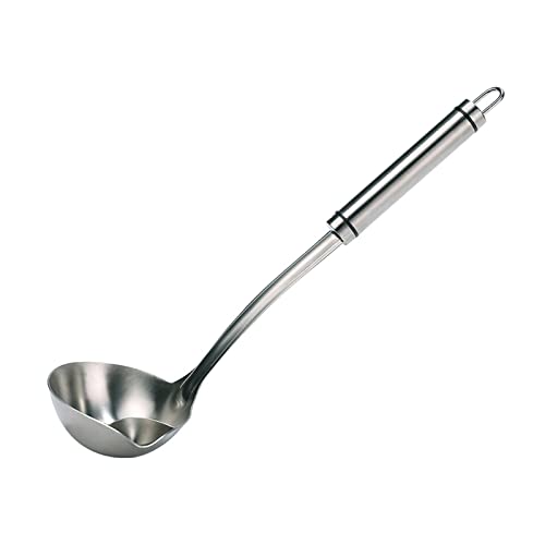 304 Stainless Steel Skimmer Spoon Fat Oil Soup Spoon Fat Skimmer Stainless Steel Ladle Stainless Steel Cooking Ladle With Long Handle,Kitchen Ladle,Soup Spoon,Sauce Spoon(L:34 Cm,Silver) von DragonX2