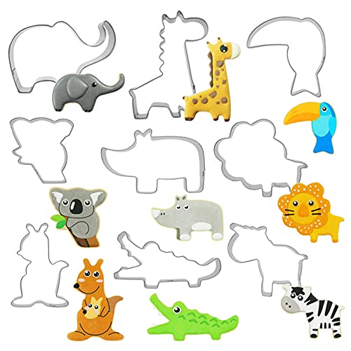 Ausstechformen Kinder Tiere Tierformen Ausstecher Ausstechformen Brot PläTzchenausstecher Tiere Set PläTzchenformen Aus Edelstahl Metall Perfekt FüR Keks,Backen Fondant PläTzchen,Tortendekorationen von DragonX2