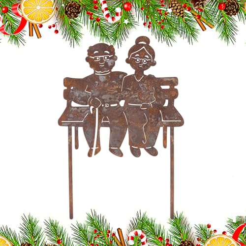 DragonX2 Altes Pärchen Roststecker Oma Und Opa Figuren Garten Deko Mit Rostpatina Oma Und Opa Auf Bank Aus Stabilem Eisen Rostdeko Gartendeko Für Weihnachten Garten Terrasse Balkon DragonX2 Altes Pärchen Roststecker Oma Und Opa Figuren Garten Deko Mit Rostpatina Oma Und Opa Auf Bank Aus Stabilem Eisen Rostdeko Gartendeko Für Weihnachten Garten Terrasse Balkon von DragonX2