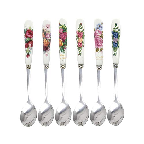 Kleiner Teelöffel,Esslöffel-Set 6 Stück Keramikgriff Löffel Edelstahl Teelöffel Honig Dessert Eislöffel,Edelstahl Salatbesteck Löffel Verwendung in Dessert Eisbecher Lattes und Kaffee von DragonX2