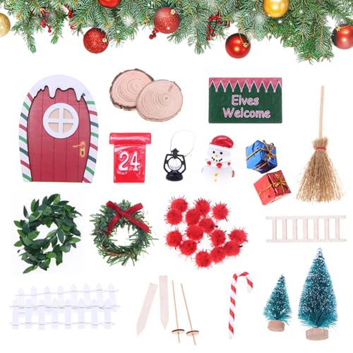 DragonX2 Puppenhaus Mini-Elfen-Tür-Zwerg-Set, Miniatur-Weihnachts-Szenerie-Modell-Dekoration, Miniatur Wichtel Zubehör Weihnachten, Für Weihnachten DIY Geschenk Für Kinde DragonX2 Puppenhaus Mini-Elfen-Tür-Zwerg-Set, Miniatur-Weihnachts-Szenerie-Modell-Dekoration, Miniatur Wichtel Zubehör Weihnachten, Für Weihnachten DIY Geschenk Für Kinde von DragonX2