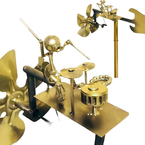 Metall Schlagzeuger Windmühle, Schlagzeuger Windspiel Skulptur, Handgefertigte Metall Percussionist Musik Windmühle Statue Für Garten, Terrasse Und Außenbereich von DragonX2