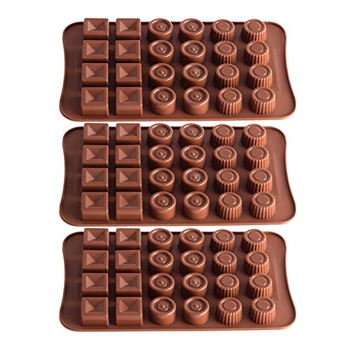 Pralinenform,Schokoladenform,Bonbons Backen form aus Silikon,Schokoladenform 3er Set Pralinen Flexible Backen Form Backen Schokoladenform aus Silikon Werkzeug Pralinen oder EIS Silikonform von DragonX2