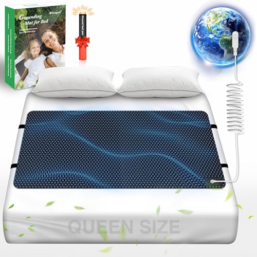 Erdungsmatte für Bett, Erdungsmatte für Schlaf, rutschfeste PU-Leder-Erdungsmatratze mit Erdungsschnur, 68 x 152 cm, Queen-Size-Bett von Dragsui