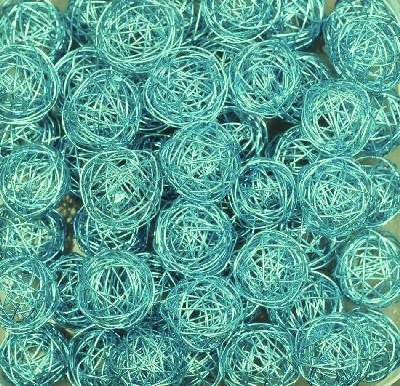 Drahtbälle, Drahtkugeln. Ca 30 mm. 10 Stück. Farbe: HELLBLAU von Draht-deko