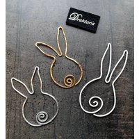 3 Osterhasen Aus Aludraht Mit Aufhängung in Versch. Farben Von Drahtoria von Drahtoria