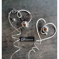 Herz Blumenstecker Silber Grabstecker Vom Schmucklabel Drahtoria von Drahtoria