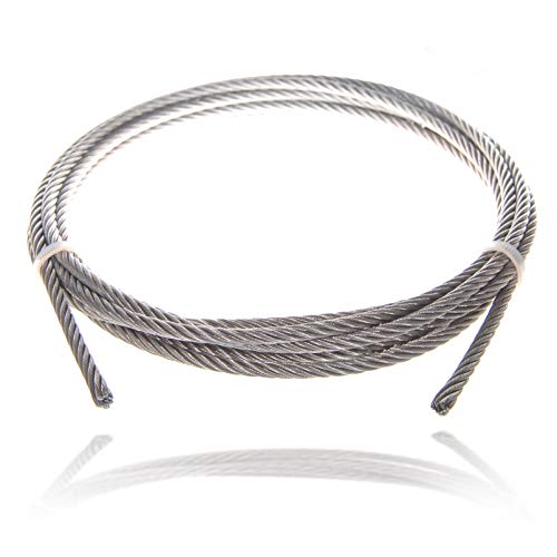 Drahtseile24 Edelstahlseil, Edelstahl Drahtseil, Edelstahldrahtseil V4A | 7x7 | 0,5mm Stärke | 10m Länge | Meterware von Drahtseile24