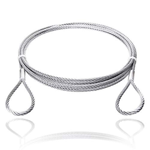 Drahtseile24 Stahlseil mit Ösen, Drahtseil mit Ösen, Schlaufenseil – Stahlseil mit zwei Schlaufen, Drahtseil mit 2 Schlaufen | Ø1,5mm / 30kg Nutzlast | 0,5m Drahtseile24 Stahlseil mit Ösen, Drahtseil mit Ösen, Schlaufenseil – Stahlseil mit zwei Schlaufen, Drahtseil mit 2 Schlaufen | Ø1,5mm / 30kg Nutzlast | 0,5m von Drahtseile24