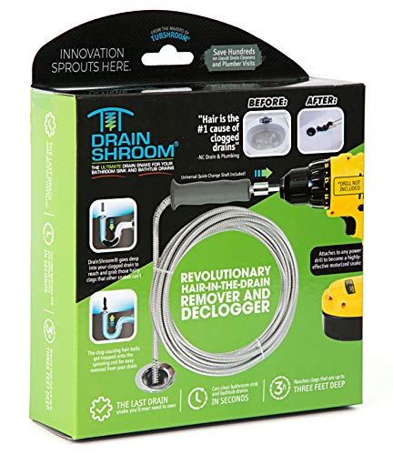 DrainShroom Revolutionärer Schlangenbohrer für Badewanne und Waschbecken, 106,7 cm, Edelstahl DrainShroom Revolutionärer Schlangenbohrer für Badewanne und Waschbecken, 106,7 cm, Edelstahl von DrainShroom