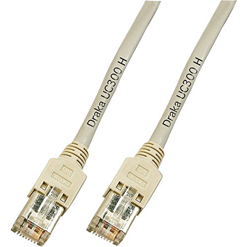 DRAKA K8452.1 RJ45 Netzwerkkabel, Patchkabel CAT 5e F/UTP 1.00m Grau Flammwidrig, 3 Stück von DRAKA