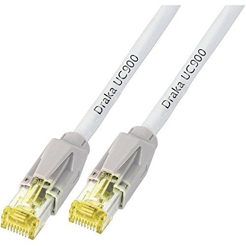 DRAKA K8560GR.20 RJ45 Netzwerkkabel, Patchkabel CAT 6a S/FTP 20.00m Grau Flammwidrig, mit Rastnasen von Draka