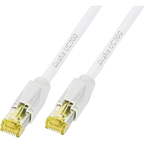 DRAKA K8560WS.20 RJ45 Netzwerkkabel, Patchkabel CAT 6a S/FTP 20.00m Weiß Flammwidrig, mit Rastnasen von DRAKA