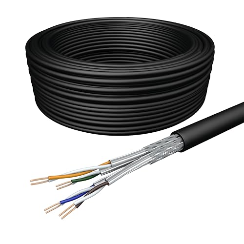 Draka Netzwerkkabel Verlegekabel Erdkabel 100m Cat 7 S/FTP PiMF PE AWG 23/1 Optimiert für den Außenbereich Datenkabel PoE 100% Kupfer UC900 SS23 PE GHMT PVP Zertifiziert Made in EU von Draka