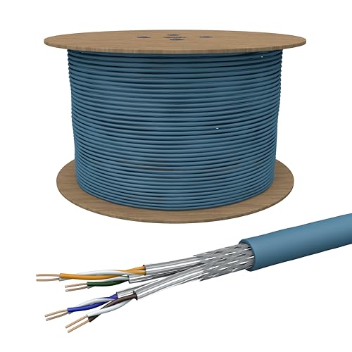 Draka Netzwerkkabel Verlegekabel Erhöhte Reichweite 1000m Trommel Long Reach S/FTP PiMF LSZH Halogenfrei AWG 22/1 Datenkabel PoE 100% Kupfer UC LR 22 GHMT PVP Zertifiziert Made in EU 10Gbit/s Blau von Draka