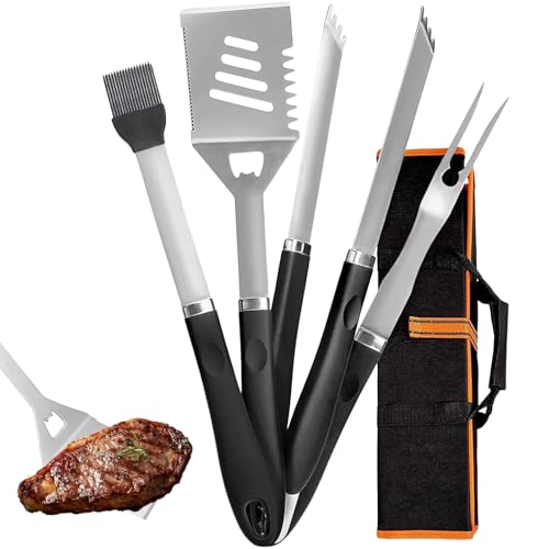 Dranng Grillzubehör Set - Grill-Set aus Edelstahl | Robustes Grillzubehör, Outdoor Kochgeschirr Mit Hitzebeständigen Griffen Für Campingkochen von Dranng