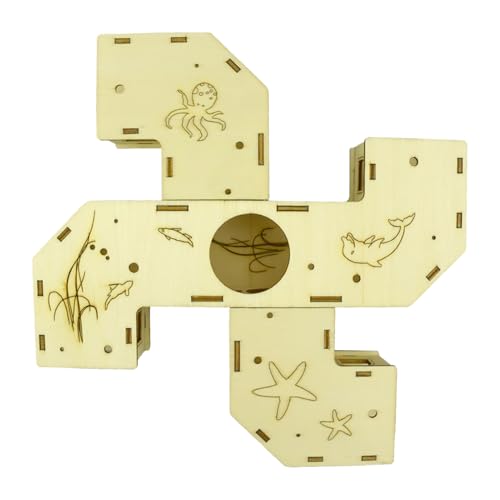 Dranng Hamsterröhren - Hamster Beschäftigungsspielzeug Käfigtunnel | Holz Interaktives Spielzeug Spielplatz für Kleintiere Kaninchen Frettchen Maus Training Beschäftigung von Dranng