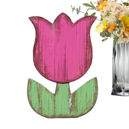 Dranng Holzblumen | Blumen Tischschilder aus Holz | Dekorative Tulpengestecke Für Tisch, Und Schreibtisch von Dranng