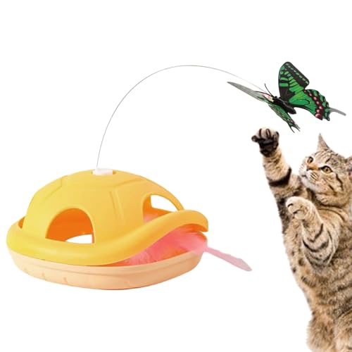 Dranng Interaktives Katzenspielzeug,Anregendes Katzenspielzeug | Selbstbewegende Angel Mit Schmetterling, Interaktives Spielzeug Für Bewegung Und Unterhaltung Gegen Langeweile von Dranng