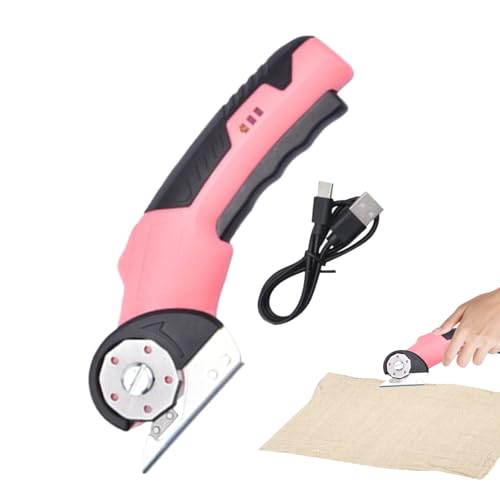 Dranng Kabellose Elektroschere - Teppichschneider Mit Sicherheitssperre Und LED Beleuchtung - Tragbare Elektroschere Für Teppiche Garage Leder Industrie Karton Küche Handwerk Stoffe von Dranng