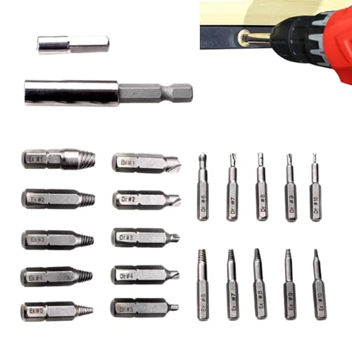 Dranng Schraubenextraktorsatz,22-teiliges Set für beschädigte Schrauben - Stabile Mechanikerwerkzeuge Geschenkideen für Männer Profis Väter von Dranng