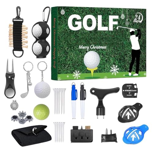 Dranng Weihnachtskalender Countdown | 24 Tage Golf Zubehör Set Countdown Kalender - Weihnachtsdekoration Für Sohn Familie Freunde Mädchen Ehemann Frauen Teenager Männer von Dranng