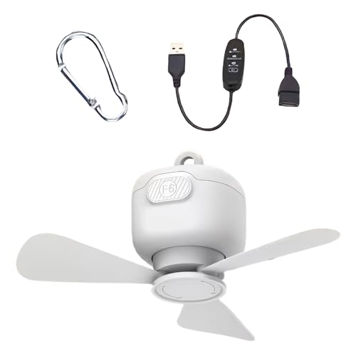 Dranng Zelt Markisen Deckenventilator | Hängbarer Lüfter für Pavillons | 3 Stufen USB Deckenventilator für Terrasse Zelt Markise Draußen Pavillon Schlafzimmer Sitzplatz von Dranng