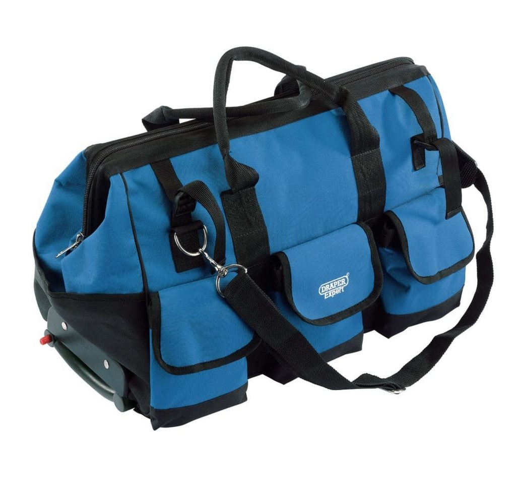 Draper Tools Werkzeugtasche Rollende Werkzeugtasche 60×30×35 cm Blau und Schwarz 58 L von Draper Tools