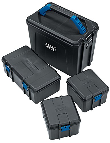 DRAPER 14711 Kunststoff Aufbewahrungsbox Container, Aufbewahrung, schwarz, Set 4 Stück von Draper