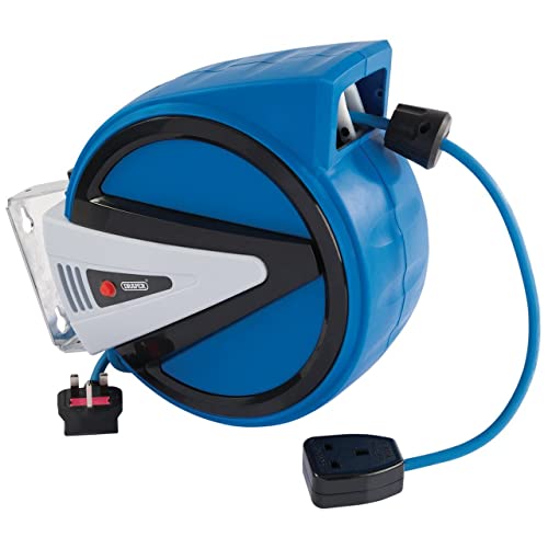 DRAPER 15051 Einziehbares Elektrische Kabel Rollen, blau, 10 m von Draper