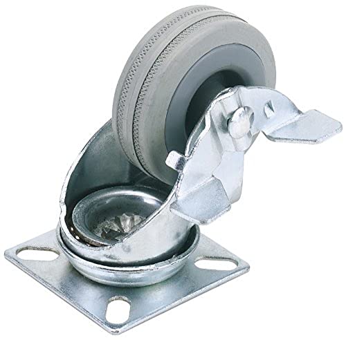 DRAPER 65469 50 kg 50 mm Durchmesser S.W.L Drehplatte Gummi Lenkrolle mit Bremse von Draper