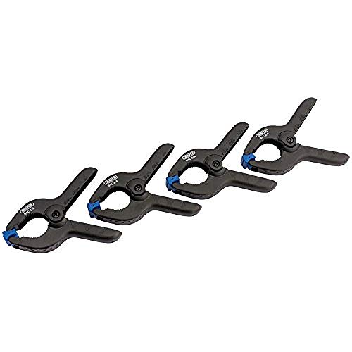 DRAPER 82777 40 mm Kapazität Spring Clamp Set – Schwarz (4-teilig) von Draper