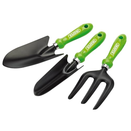 Draper 3-teiliges Handwerkzeug-Set aus Karbonstahl | Gartengabel, Kelle und Umpflanzkelle | 83972 von Draper