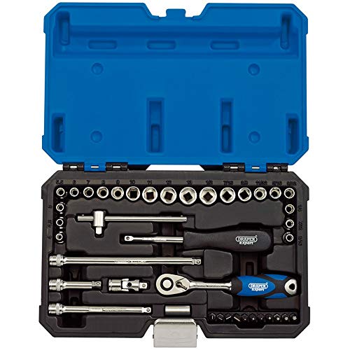 DRAPER B40AMN/SG 1/10,2 cm SQ. DR. MM/AF Kombiniert Socket Set (40 Stück), blau von Draper
