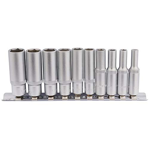 DRAPER bd10mmd 1/10,2 cm SQ. DR. Metrisches Deep Sockets auf Metall (10 Stück), blau von Draper