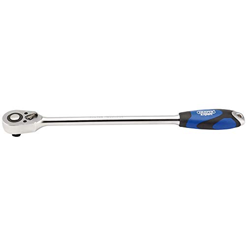 DRAPER h64 C-xl/B 48 Zahn Umschaltknarre Quick Release Soft Grip blau, extra lang 1/2 Zoll Vierkantantrieb von Draper