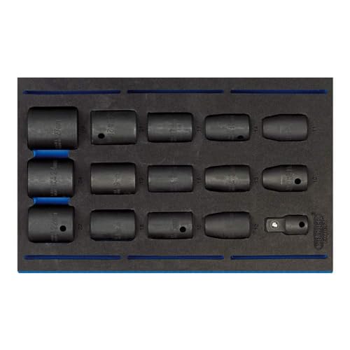 Draper 63415 1/2 Zoll Vierkantantrieb Schlag-Stecknuss 15-teiliges Set in 1/4 Zoll EVA-Einsatz, Blau Draper 63415 1/2 Zoll Vierkantantrieb Schlag-Stecknuss 15-teiliges Set in 1/4 Zoll EVA-Einsatz, Blau von Draper