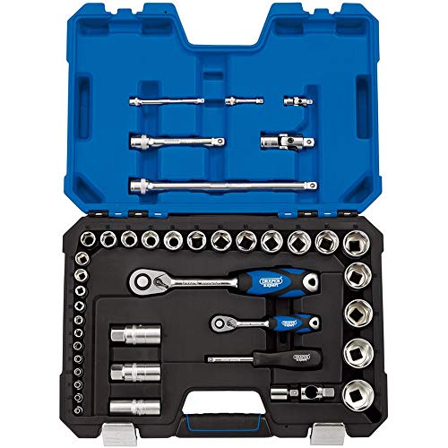 DRAPER tk42mn/SG 1/10,2 cm und 1/5,1 cm SQ. DR. metrisch Socket Set (42 Stück), blau von Draper