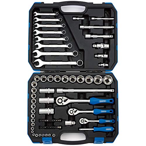 DRAPER tkd75 m 1/10,2 cm 3/20,3 cm und 1/5,1 cm SQ. DR. Metrisches Tool Kit (75 Stück), blau von Draper